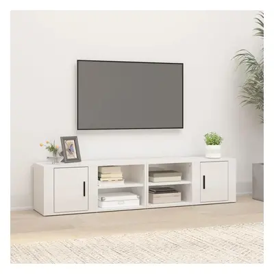 TV skříňky 2 ks bílé vysoký lesk 80x31,5x36 cm kompozitní dřevo