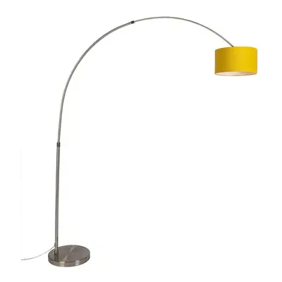 Oblouková lampa ocelová se žlutým stínítkem 35/35/20 - XL