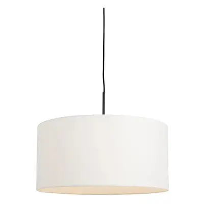 Moderní závěsná lampa černá s bílým odstínem 50 cm - Combi 1