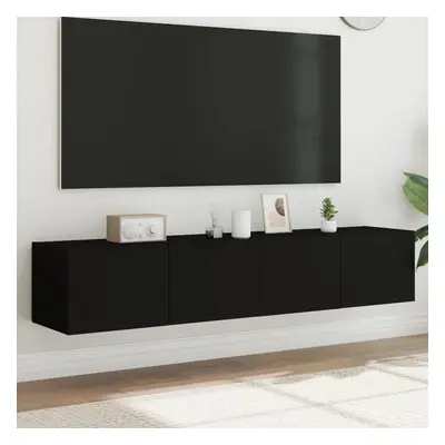 Nástěnné TV skříňky s LED osvětlením 2 ks černé 80 x 35 x 31 cm