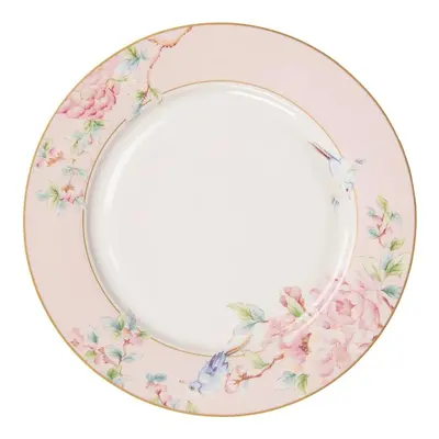 Porcelánový jídelní talíř s růžovými květy Rosa - Ø 27*2 cm