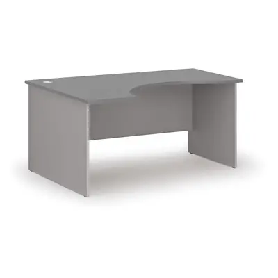 Ergonomický kancelářský pracovní stůl PRIMO GRAY, 1600 x 1200 mm, levý, šedá/grafit