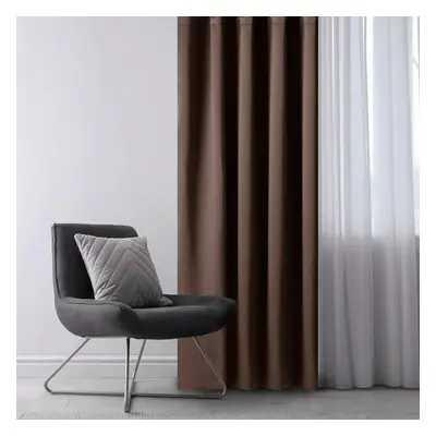 AmeliaHome Závěs Blackout Oxford Pleat tmavě hnědá, 140 x 245 cm