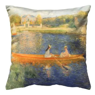 SCANquilt povlak ART VELVET renoir-loďky světle modrá 45 x 45 cm