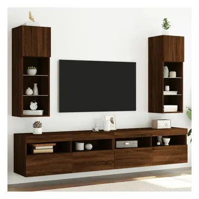 TV skříňky s LED osvětlením 2 ks hnědý dub 30,5 x 30 x 90 cm