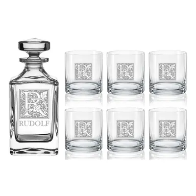 Diamante Křišťálový whisky set s gravírováním INICIÁL + JMÉNO 1+6