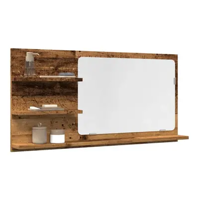 Koupelnová skříňka se zrcadlem old wood 90x11x45 cm kompozit