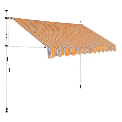 Ručně zatahovací markýza 250 cm žluto-modré pruhy