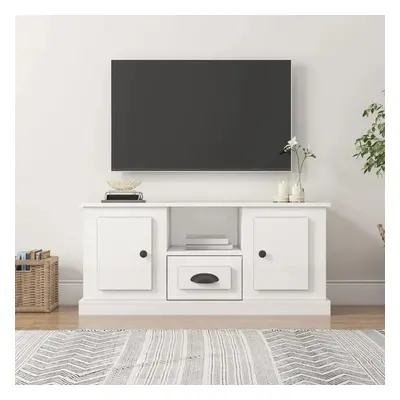 TV skříňka bílá vysoký lesk 100 x 35,5 x 45 cm kompozitní dřevo