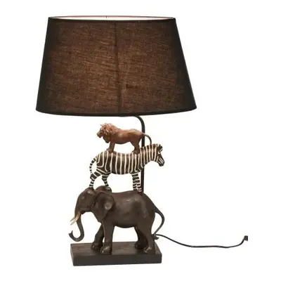 Figurální lampa se skulpturami volně žijícími zvířat savany 70 cm