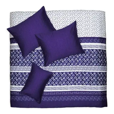 SCANquilt povlečení SATÉN DESIGN indigo modrá 240 x 200/70 x 90 cm