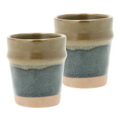 Villa Collection Porcelánový hrnek na espresso Evig 0.1 liter Blue/Brown (sada 2 ks)