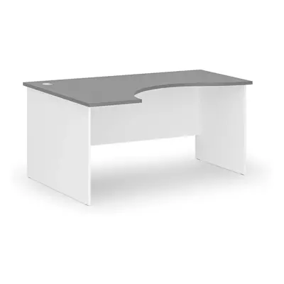 Ergonomický kancelářský pracovní stůl PRIMO WHITE, 1600 x 1200 mm, levý, bílá/grafit