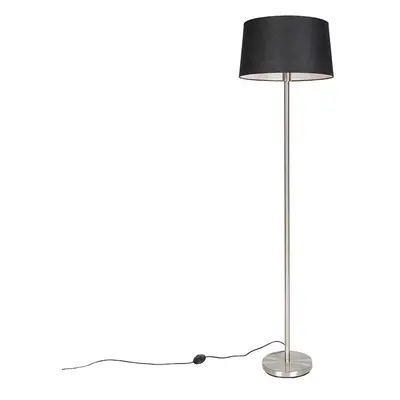 Moderní stojací lampa z oceli s černým odstínem 45 cm - Simplo