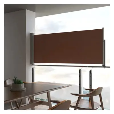 vidaXL Zatahovací boční markýza / zástěna na terasu 100 x 300 cm hnědá