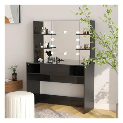 Kosmetický stolek s LED světly 100x40x135 cm MDF zářivě černý