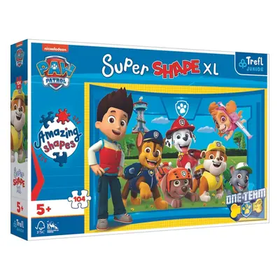 Trefl Puzzle 104 XL Super Shape Přátelé štěňat Tlapková patrola/Paw patrol 60x40cm v krabici 40x