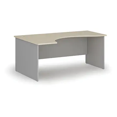 Ergonomický kancelářský pracovní stůl PRIMO GRAY, 1800 x 1200 mm, levý, šedá/bříza