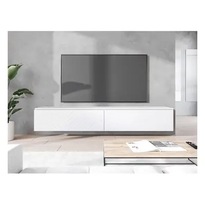 TV stolek/skříňka Dlone 180 MDF, Barva: biały / biały jodełka, Osvětlení: bez osvětlení