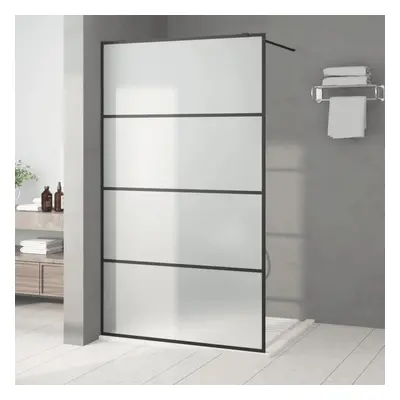 Sprchová zástěna walk-in černá 115 x 195 cm mléčné ESG sklo