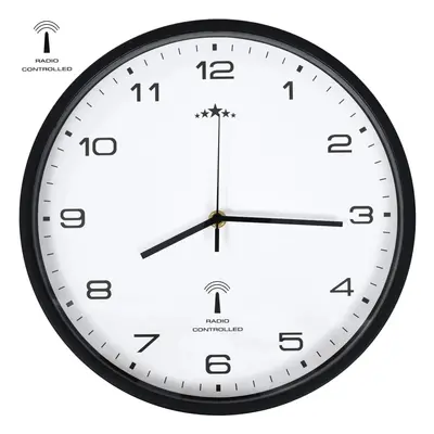 Rádiem Řízené Nástěnné Hodiny Quartz 31 Cm Bíločerné - Bílá