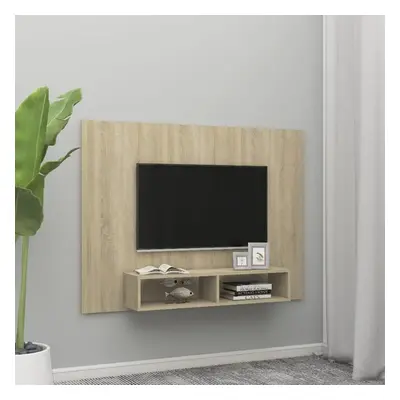 vidaXL Nástěnná TV skříňka dub sonoma 135 x 23,5 x 90 cm dřevotříska