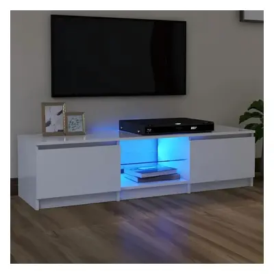 TV skříňka s LED osvětlením bílá 140 x 40 x 35,5 cm