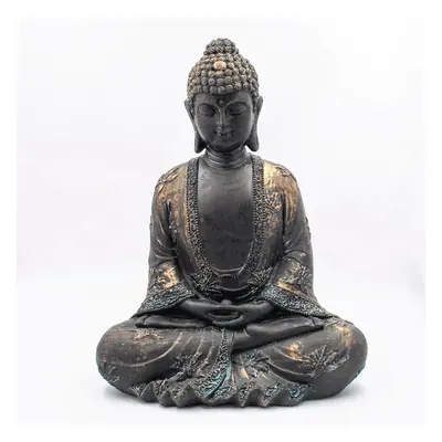 Milujeme Kameny Meditující Buddha - soška Feng Shui - šedomodrá – VADA VAD480