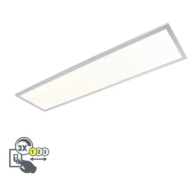 Elegantní obdélníkové stropní svítidlo chrom včetně LED IP44 - Flat