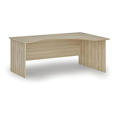 Ergonomický kancelářský pracovní stůl PRIMO WOOD, 1800 x 1200 mm, pravý, dub přírodní