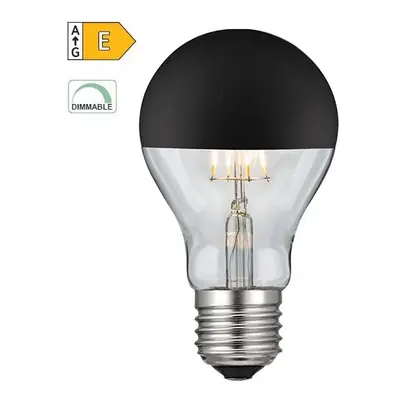 Diolamp LED Filament zrcadlová žárovka A60 8W/230V/E27/2700K/900Lm/180°/DIM, černý vrchlík