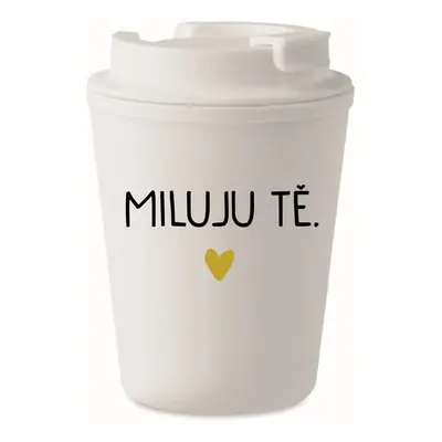 MILUJU TĚ. - bílý termohrnek 300 ml