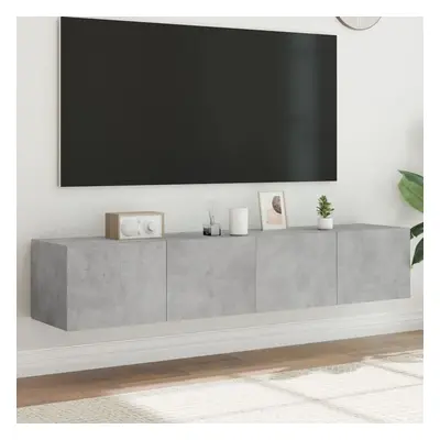 Nástěnné TV skříňky s LED 2 ks betonově šedé 80 x 35 x 31 cm