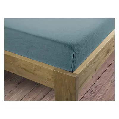 Bierbaum flanelové prostěradlo Jeans - šedomodrá - 80-100 x 200 cm