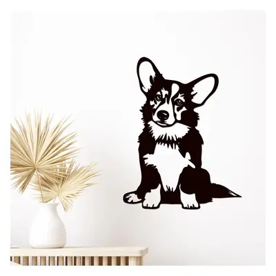 dřevo života Dřevěná dekorace psa Corgi Rozměry (cm): 23x30, Zvolte barvu dekoru: Černá