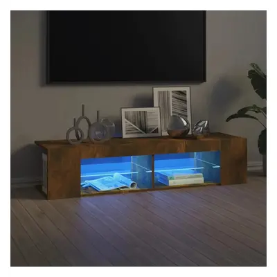 TV skříňka s LED osvětlením kouřový dub 135 x 39 x 30 cm