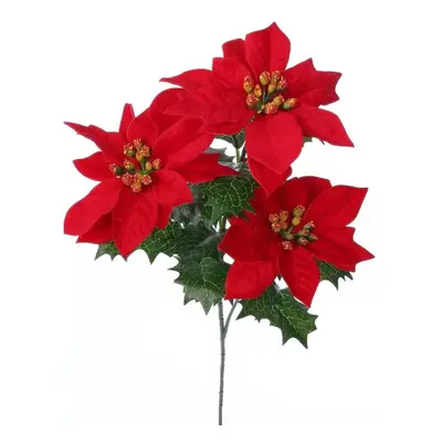 Umělá Poinsettia červená, 55 cm