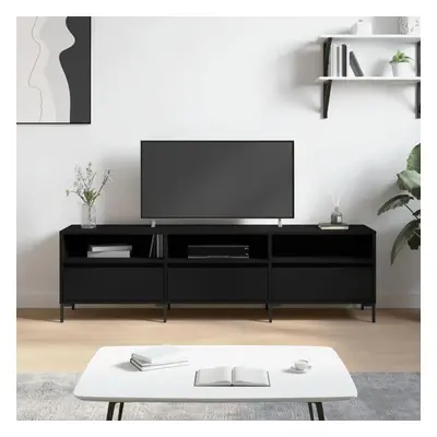 TV skříňka černá 150 x 30 x 44,5 cm kompozitní dřevo