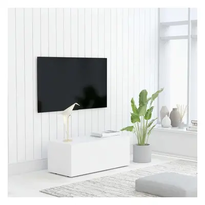 TV stolek bílý 80 x 34 x 30 cm kompozitní dřevo