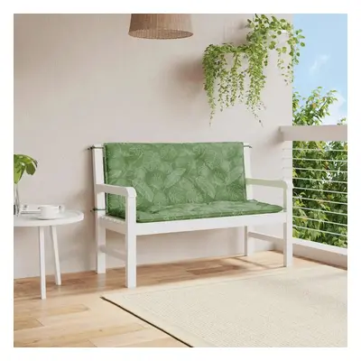 Podušky na zahradní lavici 2 ks vzor listů 120x50x7 cm textil