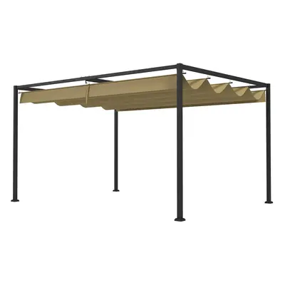 Outsunny pergola 4x3m zahradní pavilon, ocelová střecha na terasu, zahradní pavilon s nastavitel