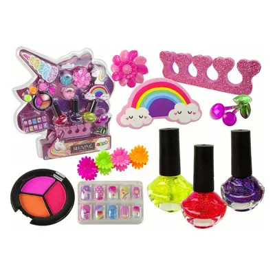 LEAN Toys Dětská sada make-upu a nail art Unicorn