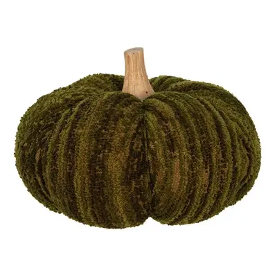 Tmavě zelená látková dekorace dýně Pumpkin XL - Ø 20*14 cm