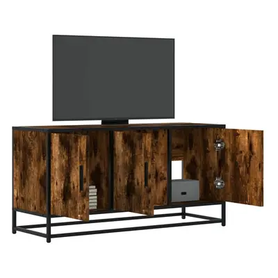 TV skříňka kouřový dub 100 x 35 x 50 cm kompozitní dřevo a kov