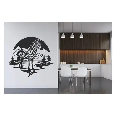 Lepy.cz Samolepka na zeď Zebra - přiroda Velikost (šířka x výška): l20x105cm, Barevná varianta: 