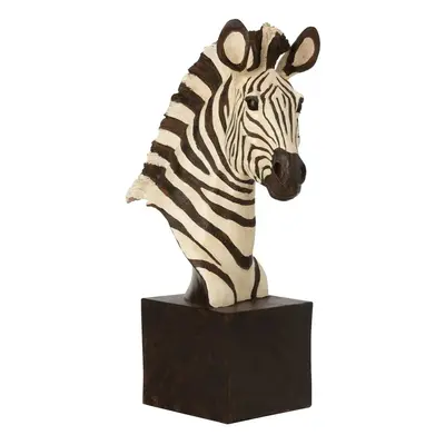 Bílo-černá antik dekorace busta Zebra - 32*14*50cm