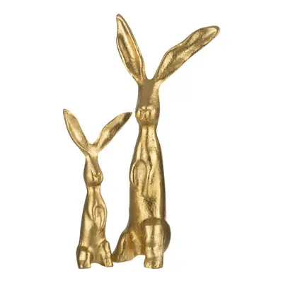 Zlatý raw kovový zajíc Rabbit gold S - 10*5*20cm