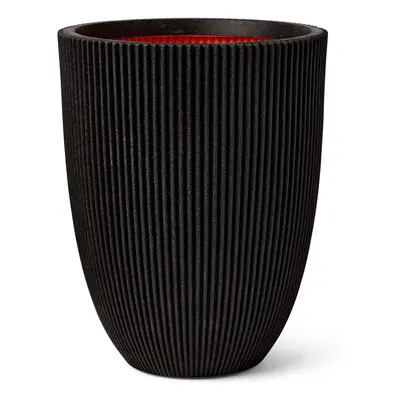 Capi Nature Groove NL Vase Elegant Low Black Ø 34 cm / V 46 cm