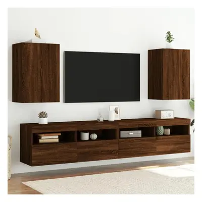 Nástěnné TV skříňky 2 ks hnědý dub 40,5 x 30 x 60 cm kompozit