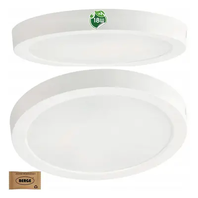 BERGE Přisazené LED stropní svítidlo 18W - 1980lm - 4000k - bílý kruh